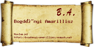 Bogdányi Amarillisz névjegykártya